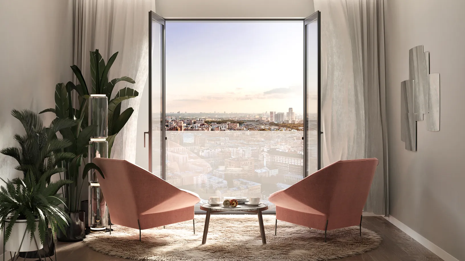 баланс — французские балконы и угловое остекление в некоторых планировках.