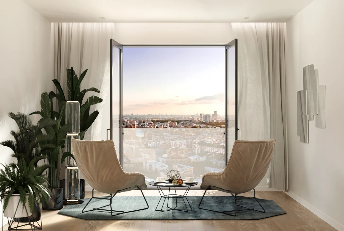 Французские балконы в ЖК баланс — важный элемент концепции, они делают квартиры по-настоящему светлыми