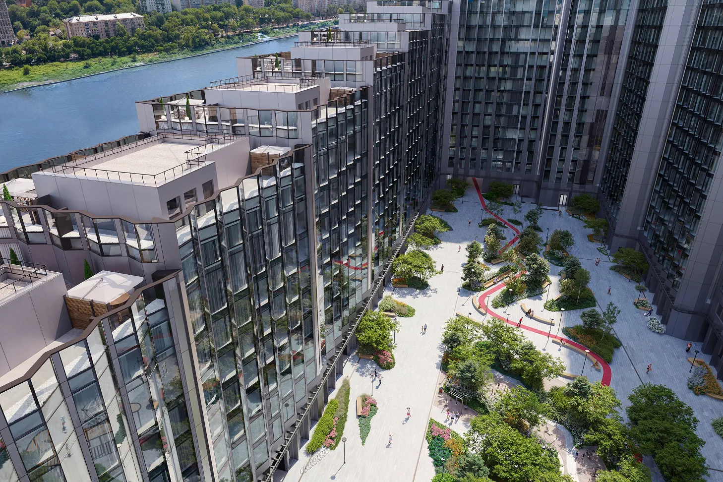 Вид на внутренний двор ЖК Береговой